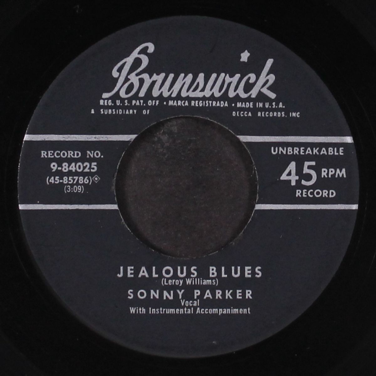 jealous blues / i'm hungry by SONNY PARKER