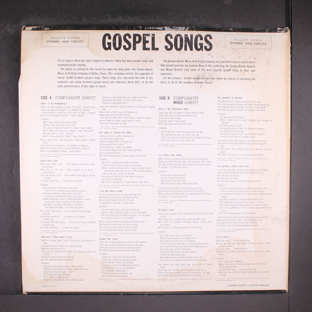 gospel songs by STAMPS-BAXTER QUARTET