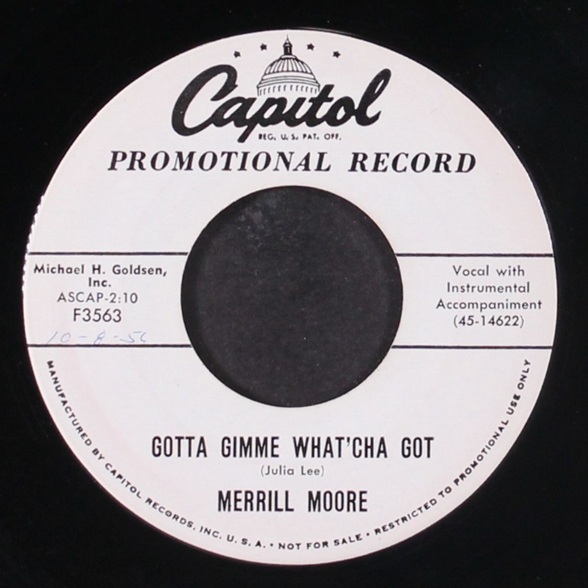 gotta gimme what'cha got / she's gone by MERRILL MOORE