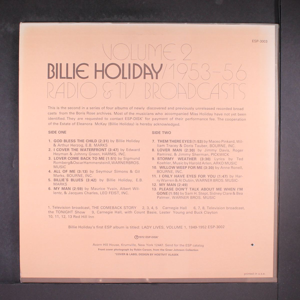 radio & tv broadcasts, vol. 2; '53-'56 by BILLIE HOLIDAY