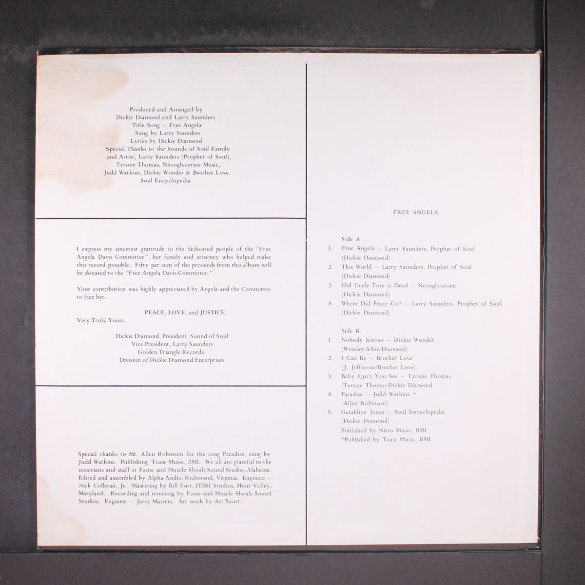 free angela by LARRY SAUNDERS & OTHERS