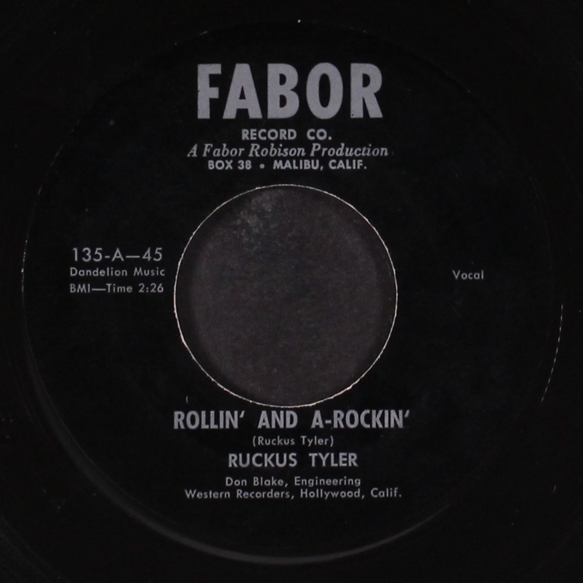 rock town rock / rollin' and a-rockin' by RUCKUS TYLER