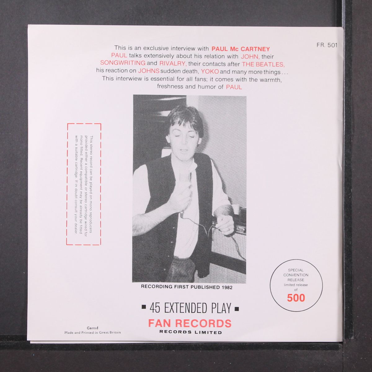 talks about his dear friend john lennon by PAUL MCCARTNEY