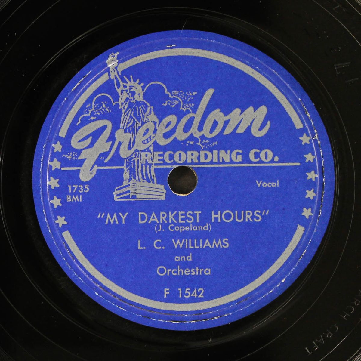 i want my baby back / my darkest hours by L.C. WILLIAMS