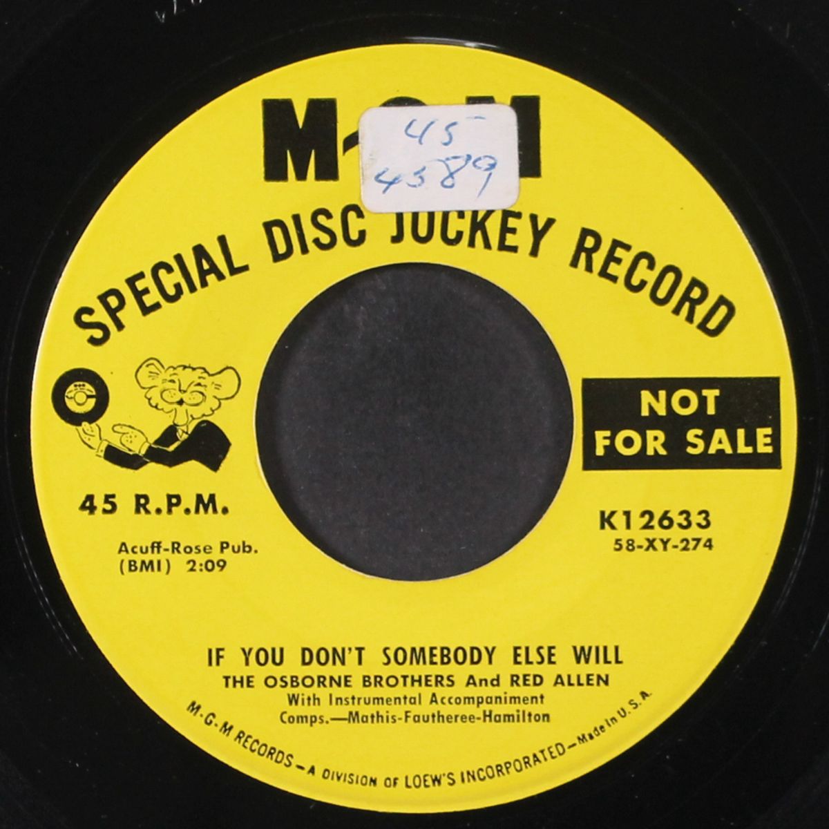 if you don't somebody else will by OSBORNE BROTHERS & RED ALLEN