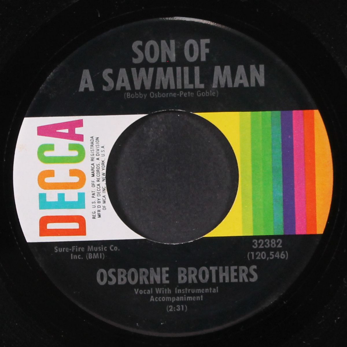 son of a sawmill man / that was yesterday by OSBORNE BROTHERS