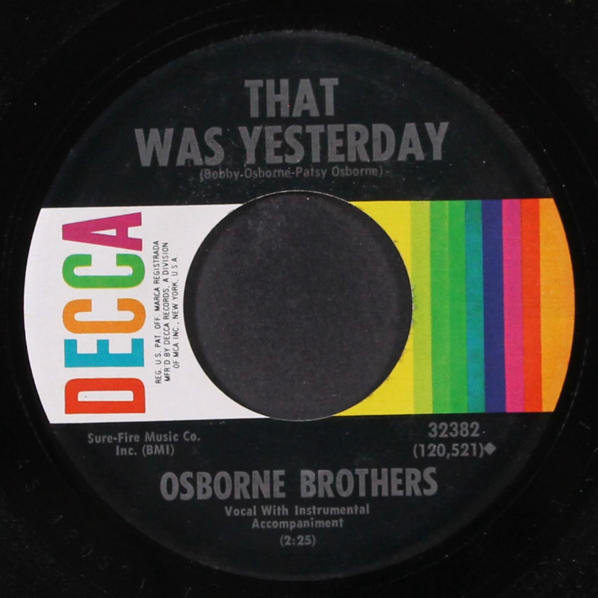 son of a sawmill man / that was yesterday by OSBORNE BROTHERS
