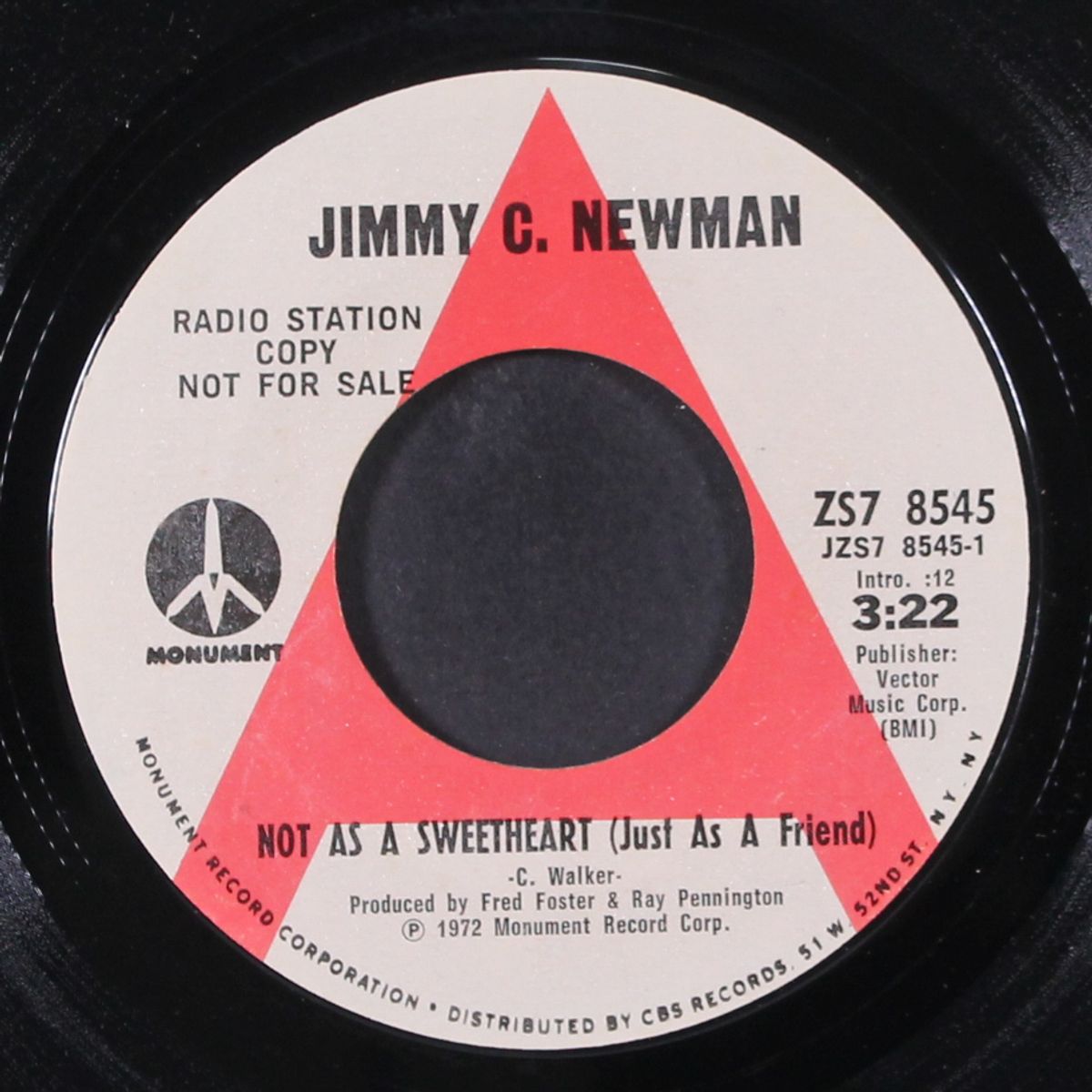 not as a sweetheart by JIMMY C. NEWMAN
