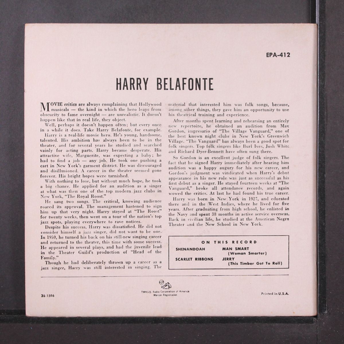sings "man smart" by HARRY BELAFONTE