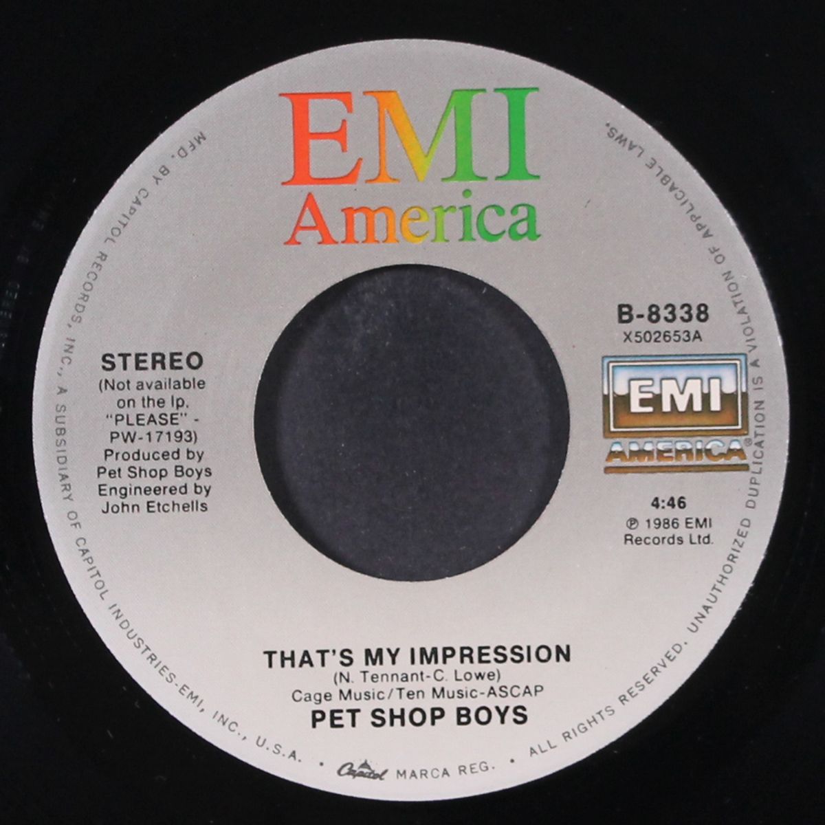 love comes quickly / that's my impression by PET SHOP BOYS
