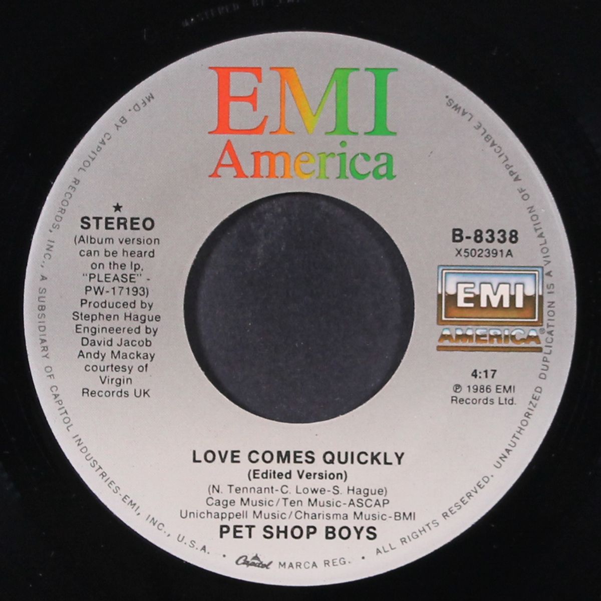 love comes quickly / that's my impression by PET SHOP BOYS