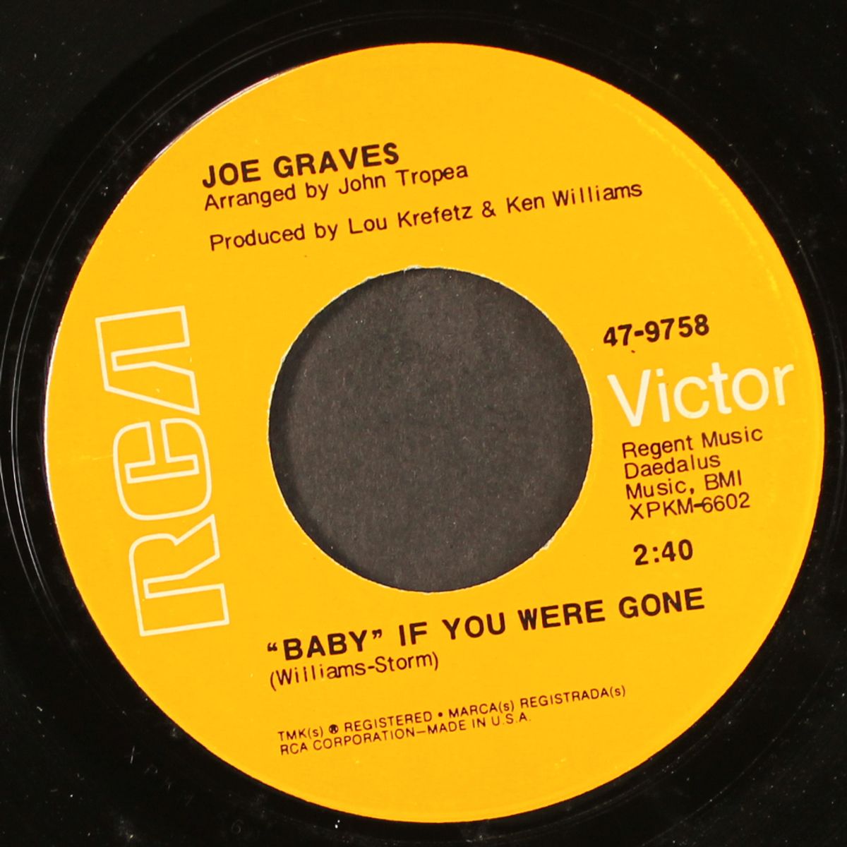 baby if you were gone / it's got to be for real by JOE GRAVES