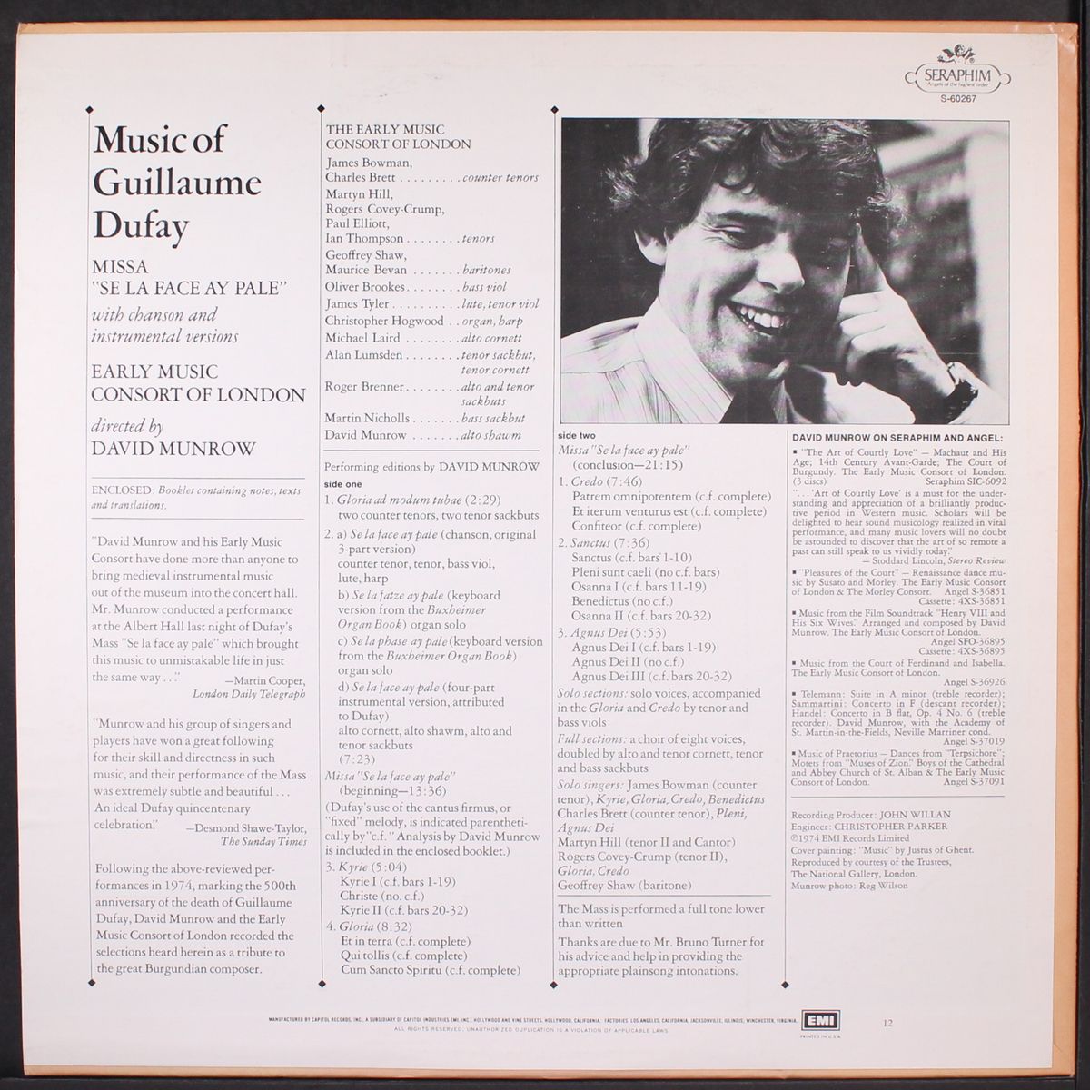 dufay: missa "se la face ay pale" by DAVID MUNROW
