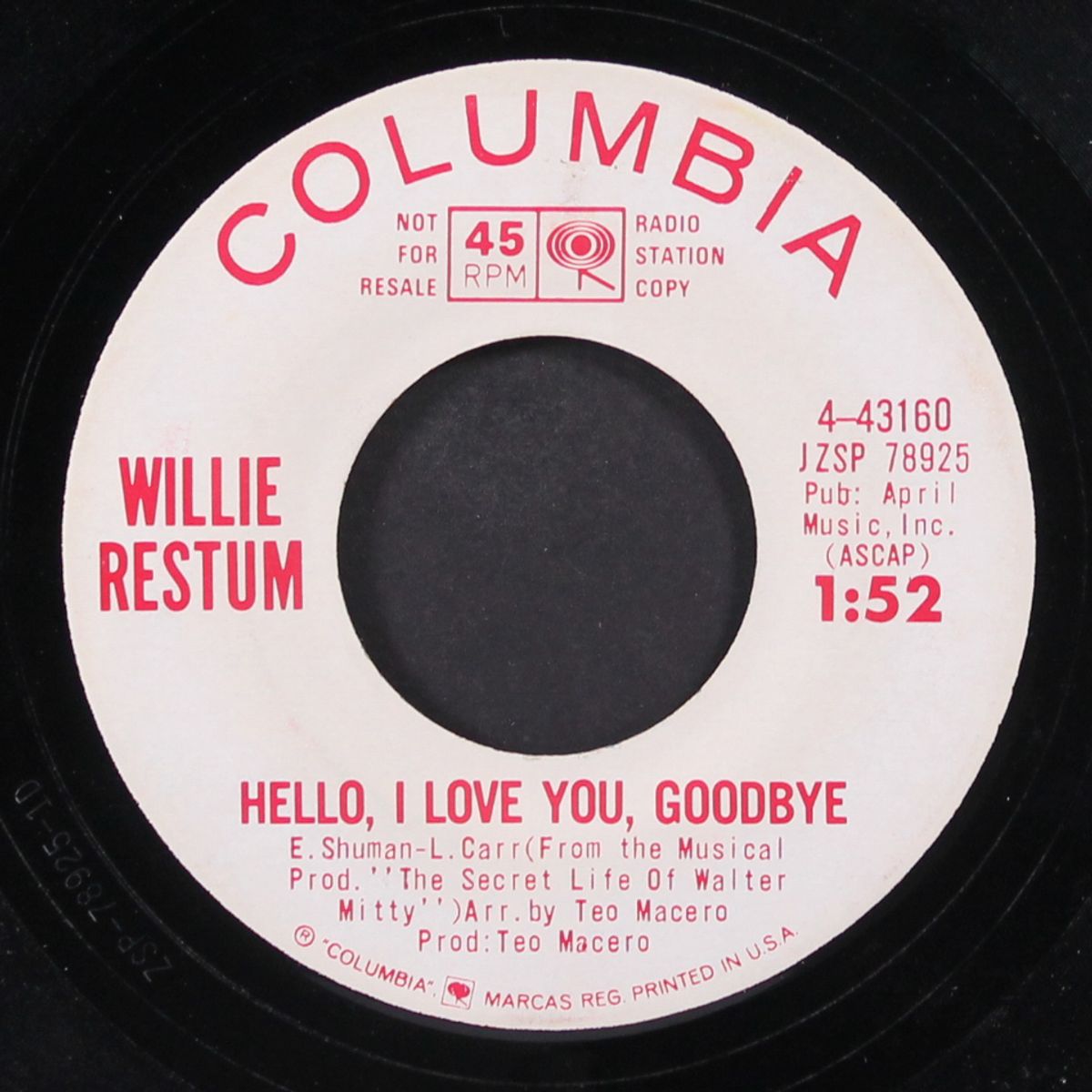 zen is when / hello, i love you, goodbye by WILLIE RESTUM