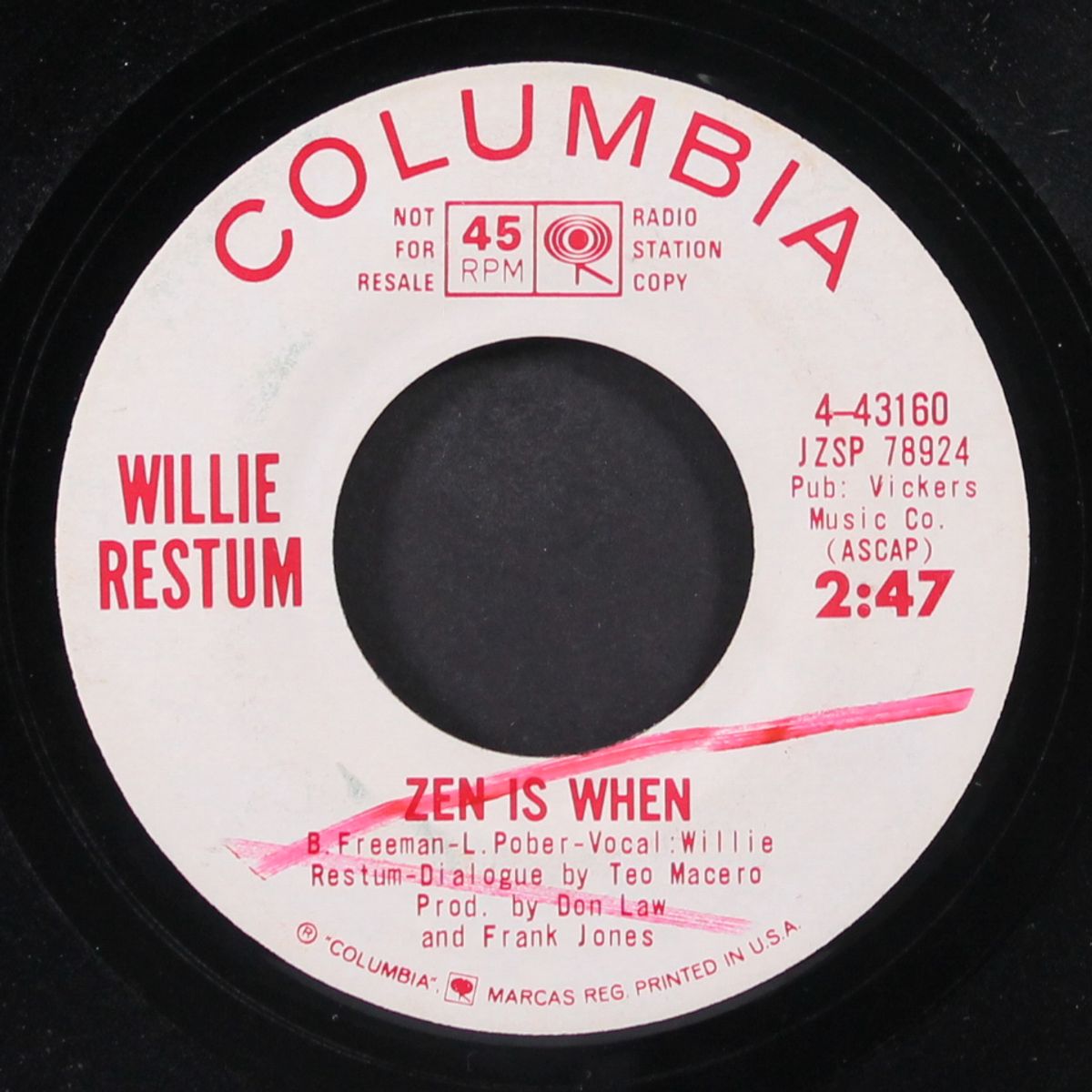 zen is when / hello, i love you, goodbye by WILLIE RESTUM