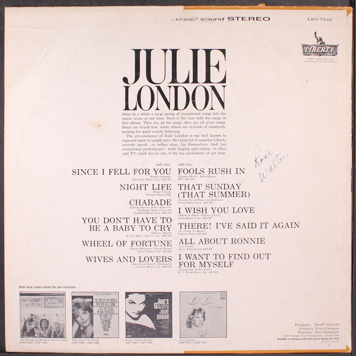 you don't have to be a baby to cry by JULIE LONDON