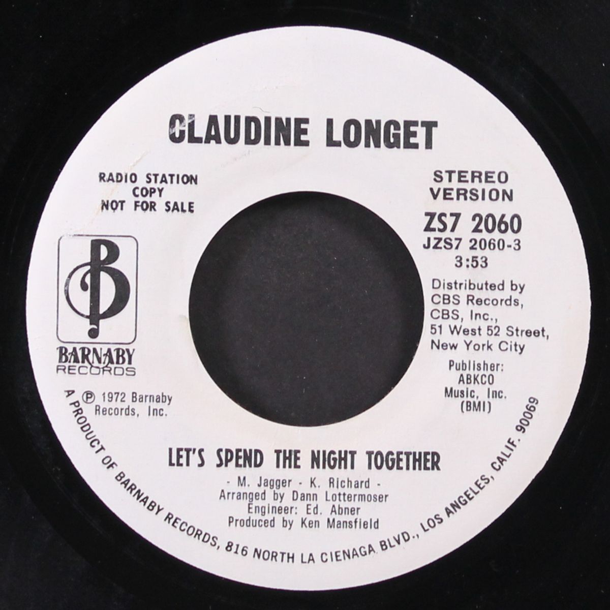 let's spend the night together / mono by CLAUDINE LONGET