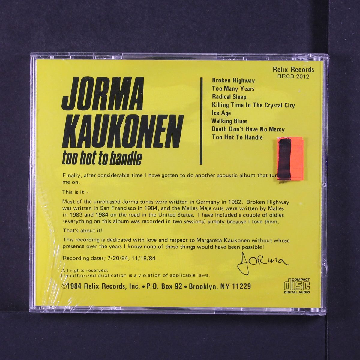 too hot to handle by JORMA KAUKONEN