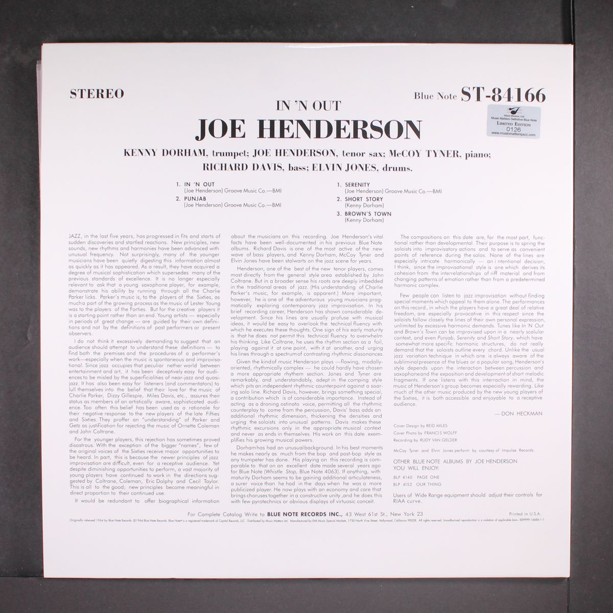 in 'n out by JOE HENDERSON