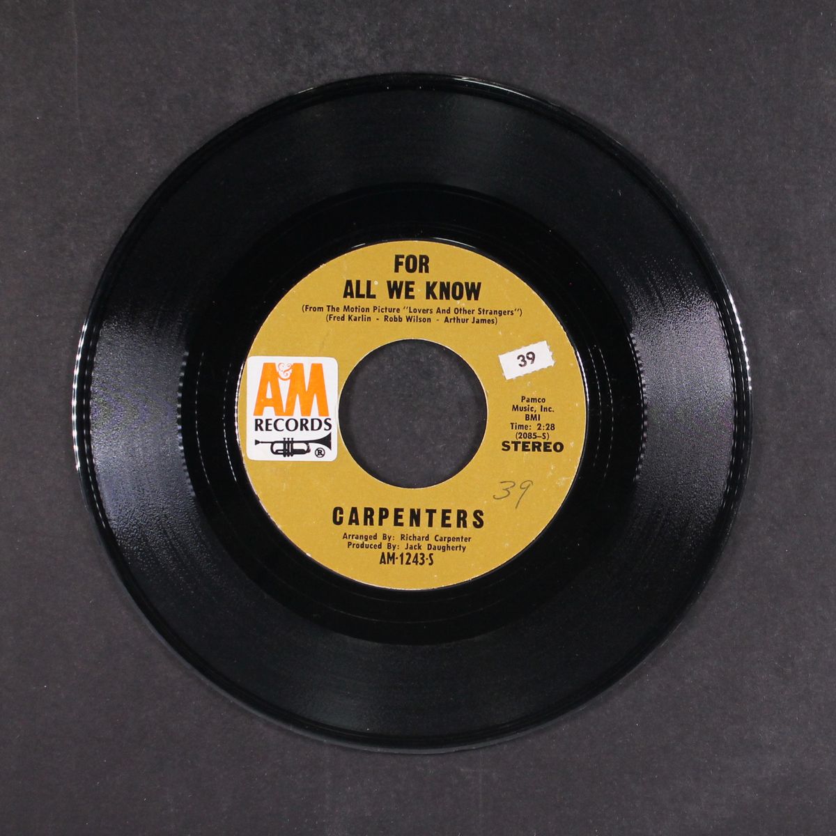for all we know / don't be afraid by CARPENTERS