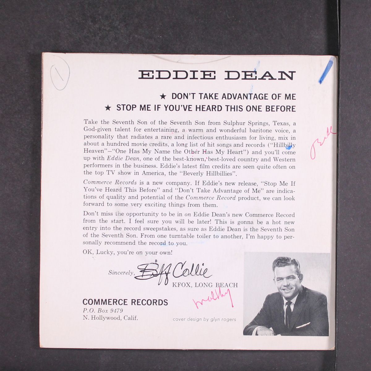 don't take advantage of me by EDDIE DEAN