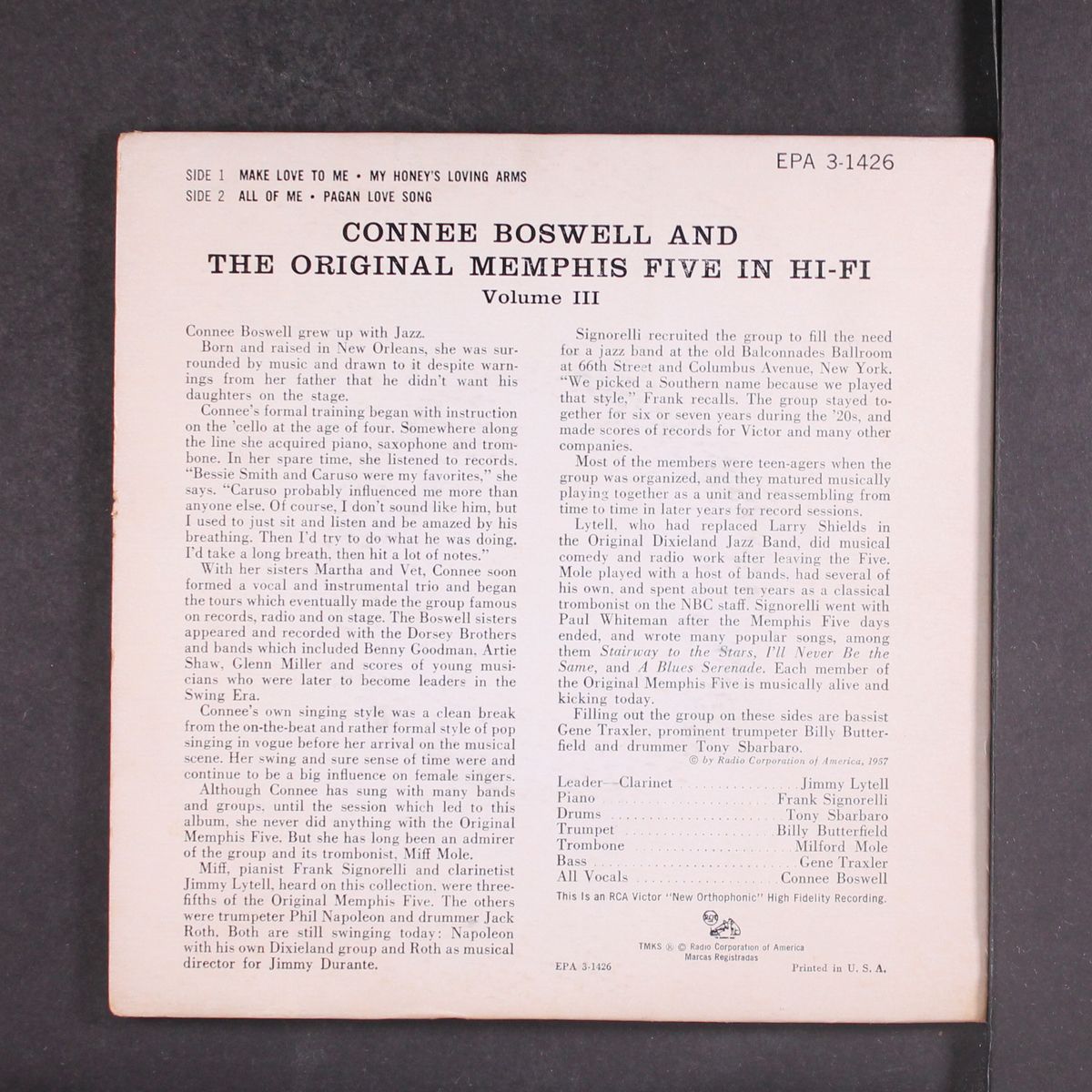 and the original memphis five by CONNIE BOSWELL