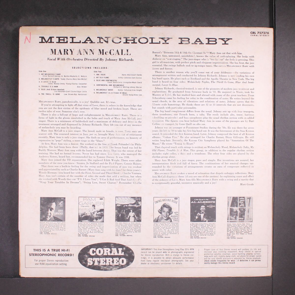 melancholy baby by MARY ANN MCCALL
