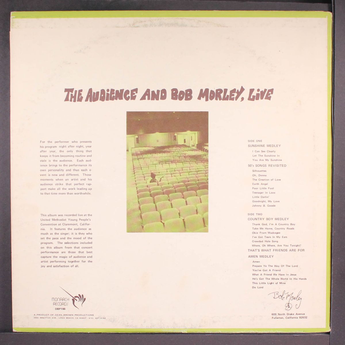 the audience and bob morley live by BOB MORLEY