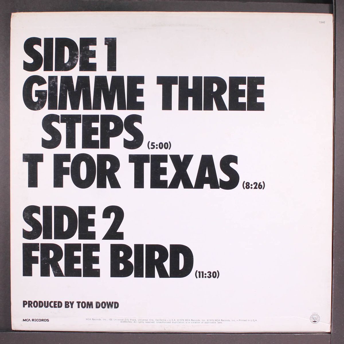 special advance preview from 'live' album by LYNYRD SKYNYRD