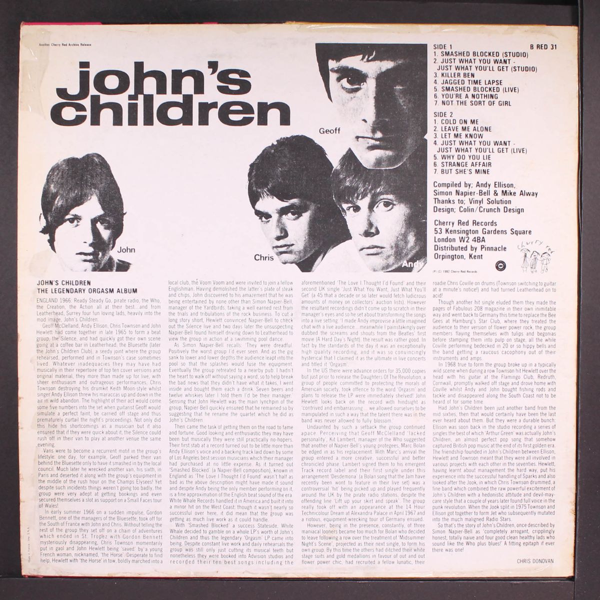 the legendary orgasm album by JOHN'S CHILDREN