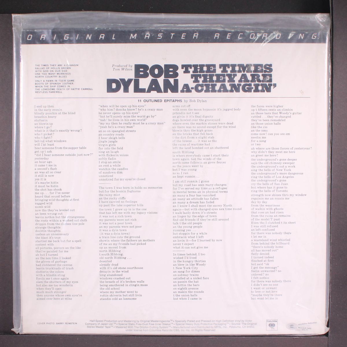 the times they are a-changin' by BOB DYLAN
