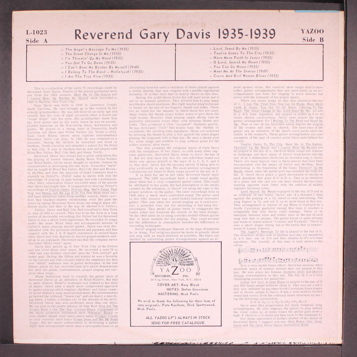 1935-1949 by REV. GARY DAVIS