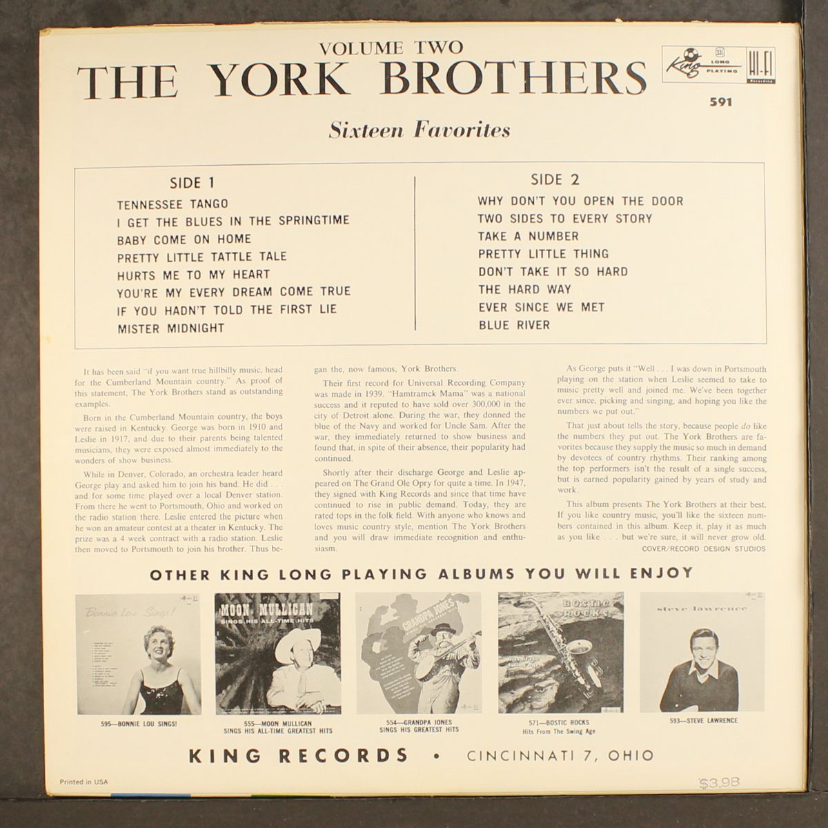 16 selections, vol. 2 by YORK BROTHERS