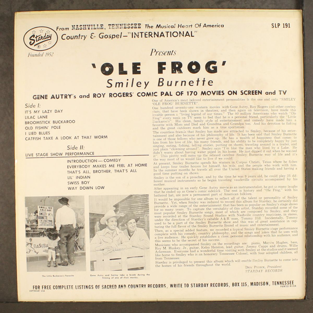 ole frog by SMILEY BURNETTE
