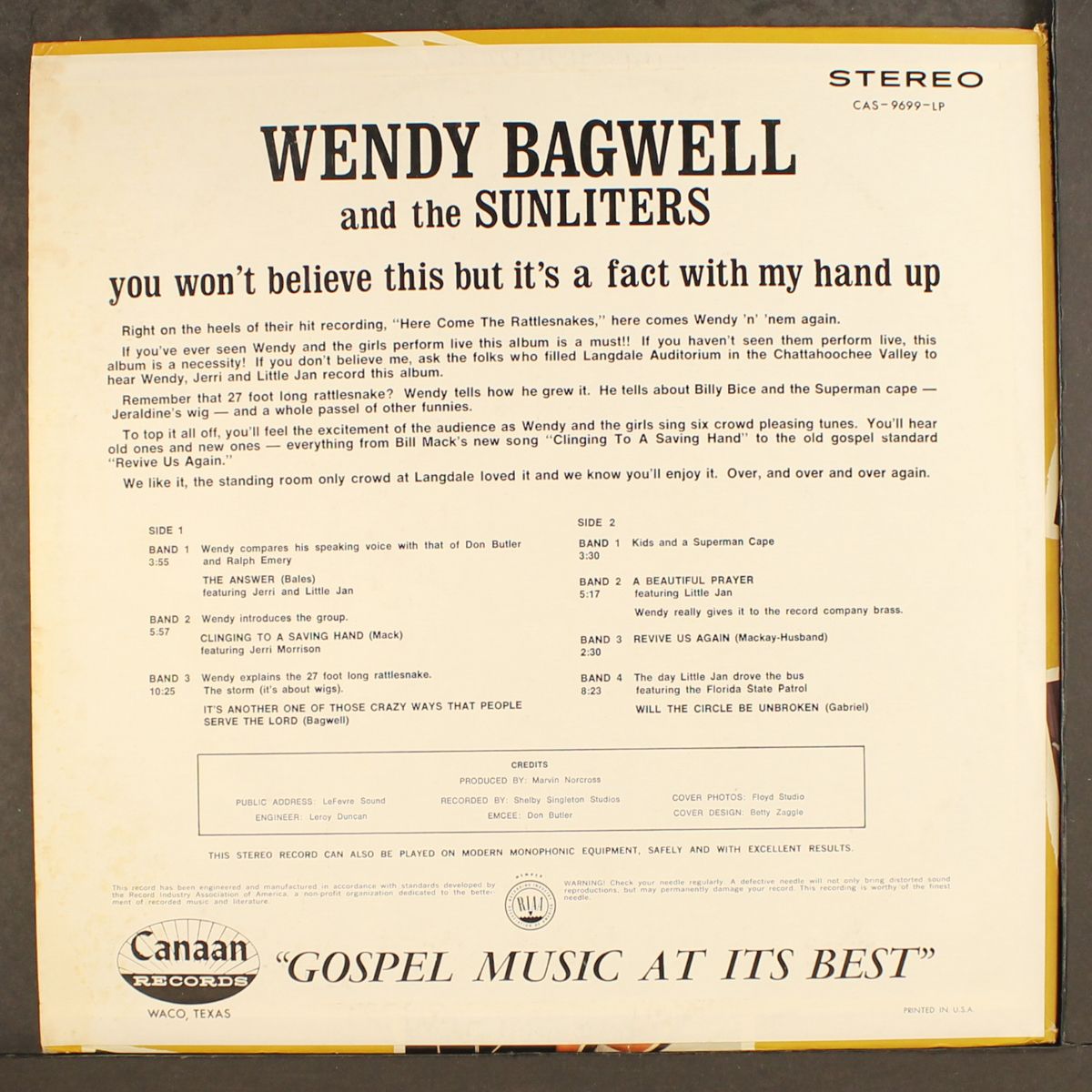 you won't believe this by WENDY BAGWELL & SUNLITERS
