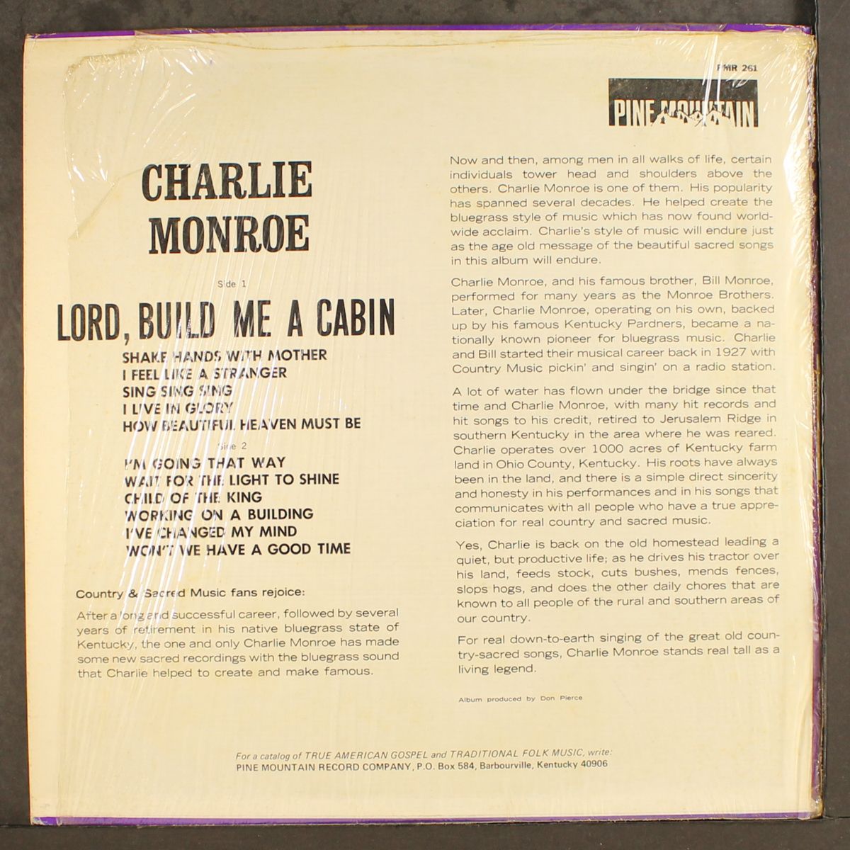 lord build me a cabin by CHARLIE MONROE