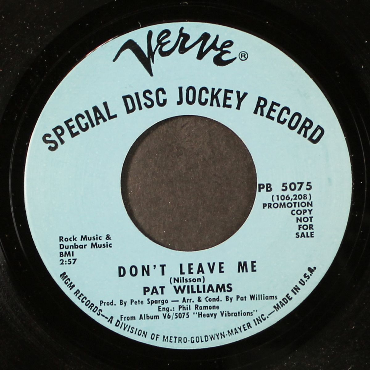 don't leave me / a whiter shade of pale by PAT WILLIAMS