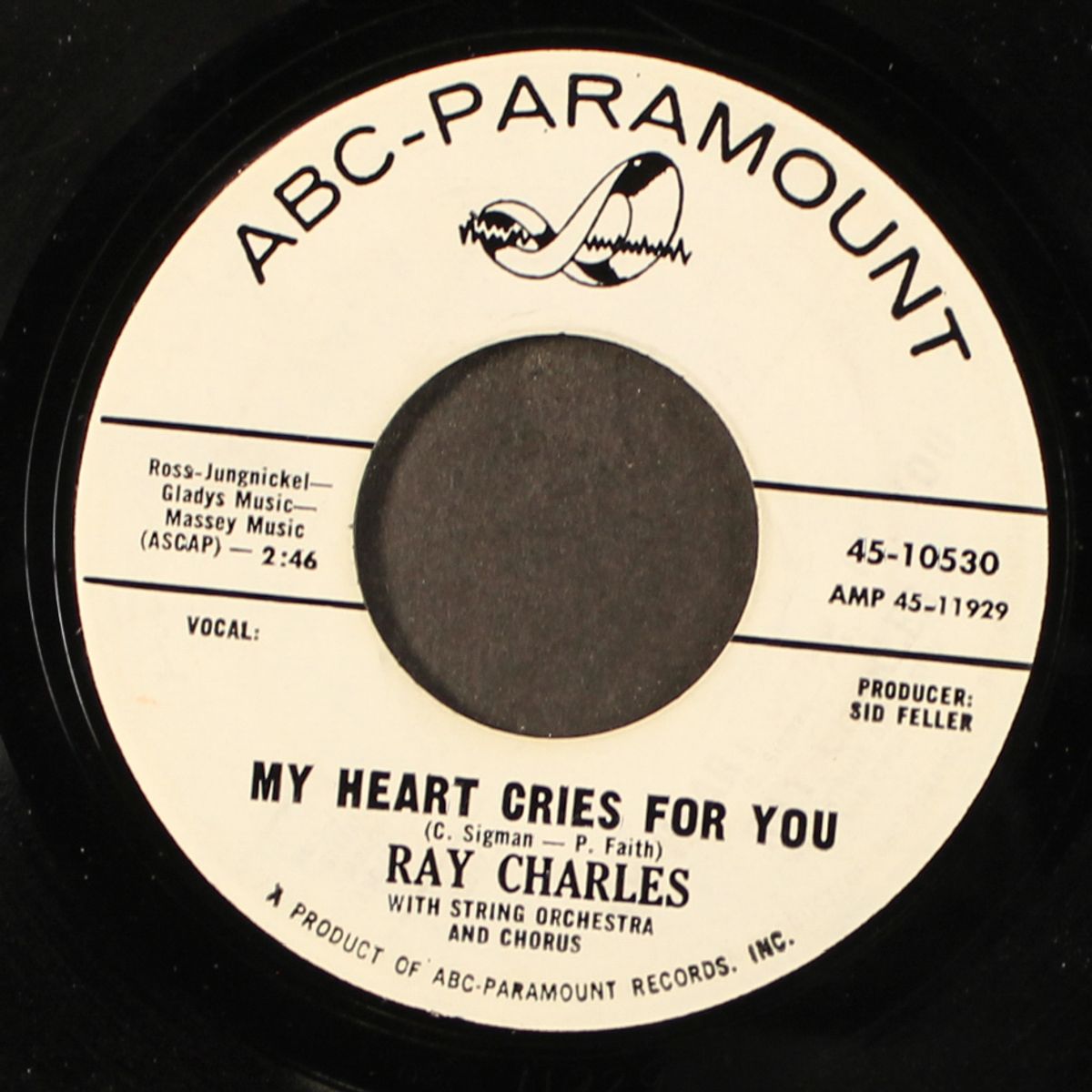 baby, don't you cry / my heart cries for you by RAY CHARLES