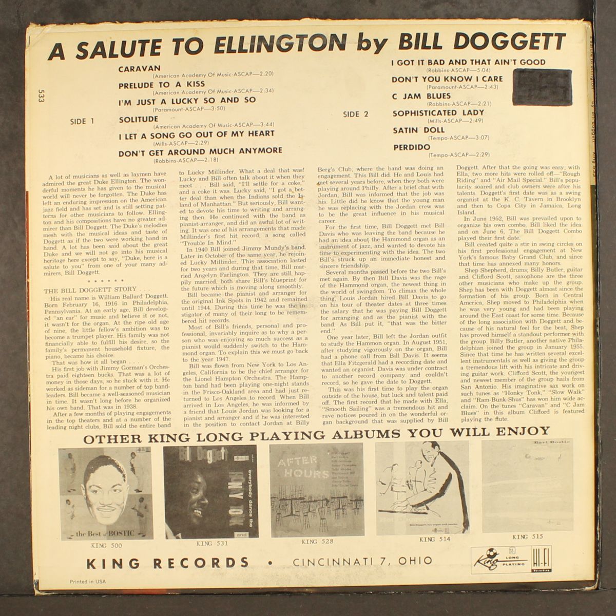 a salute to ellington by BILL DOGGETT