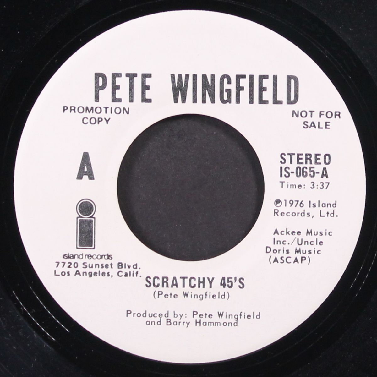 scratchy 45's / same by PETE WINGFIELD