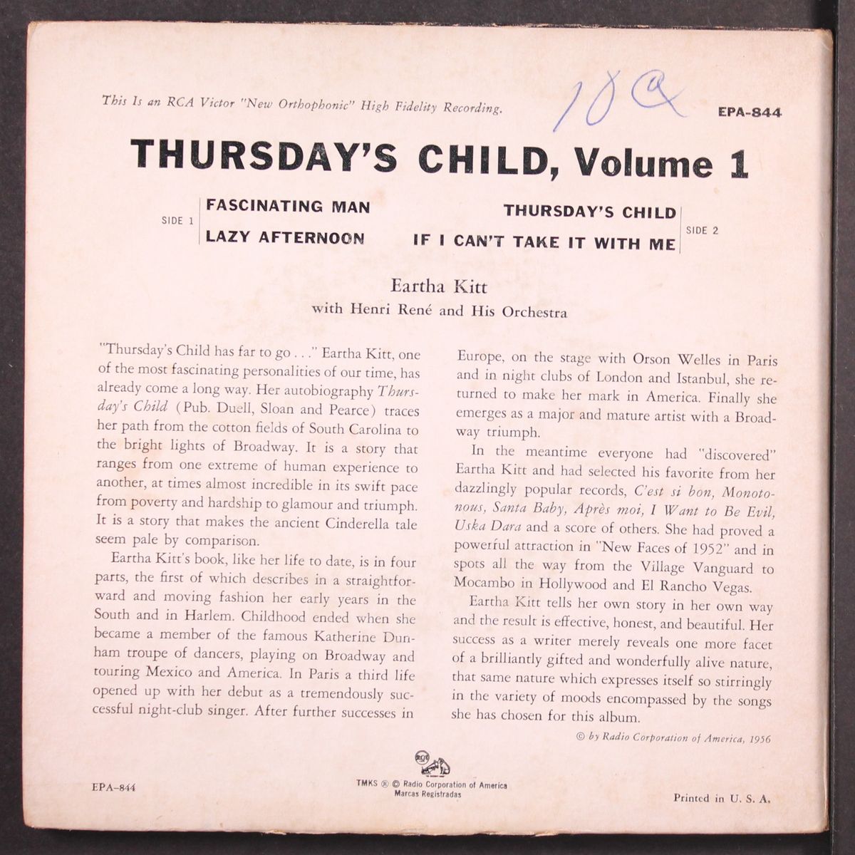 thursday's child vol. 1 by EARTHA KITT