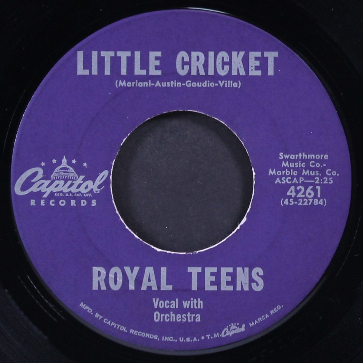 believe me / little cricket by ROYAL TEENS