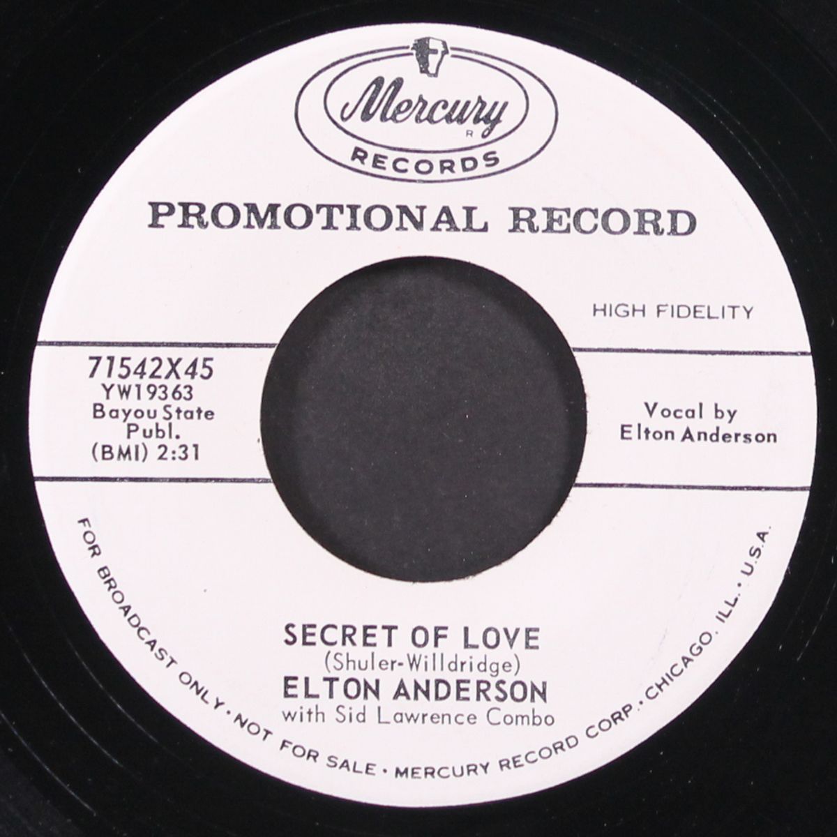 cool down baby / secret of love by ELTON ANDERSON