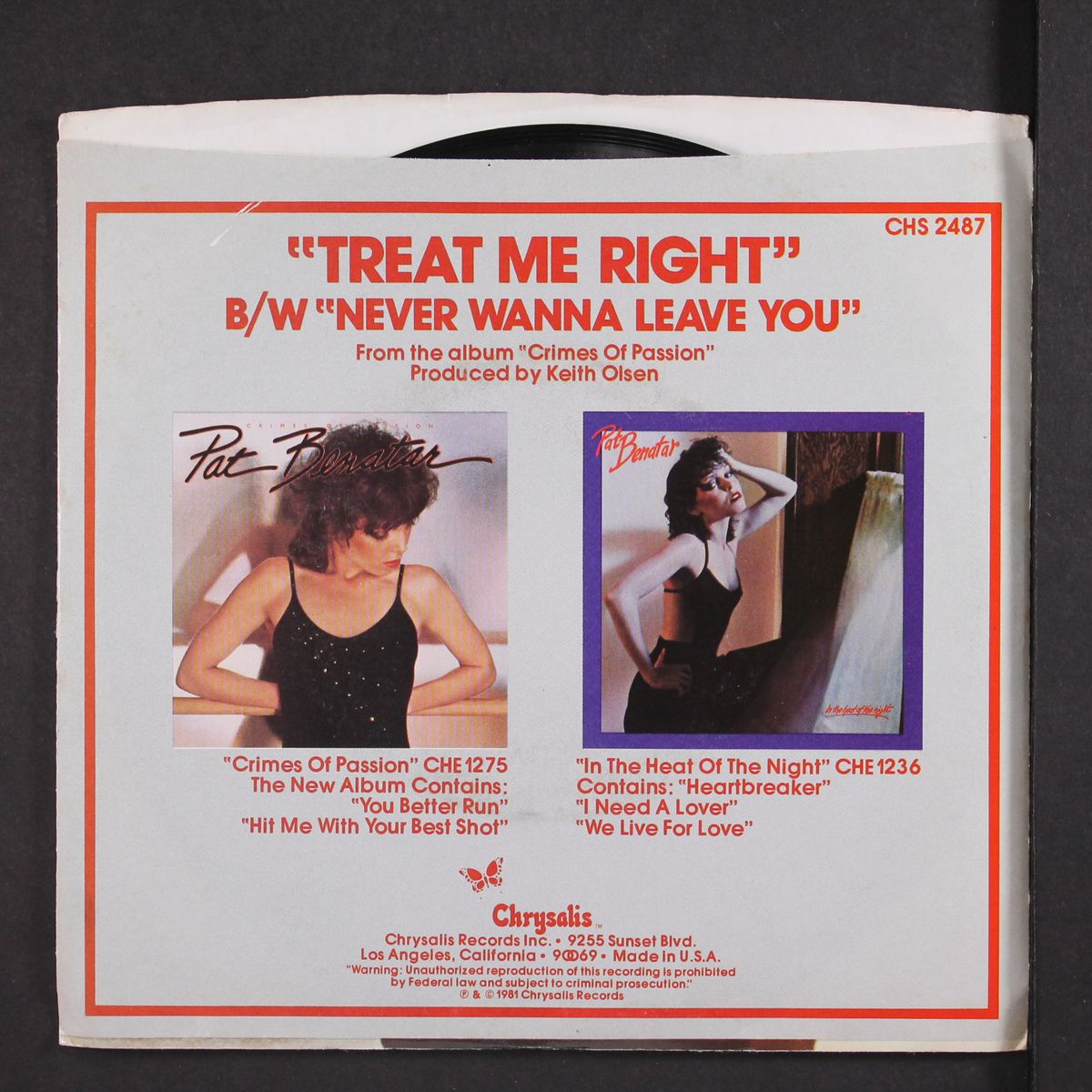 treat me right / never wanna leave you by PAT BENATAR