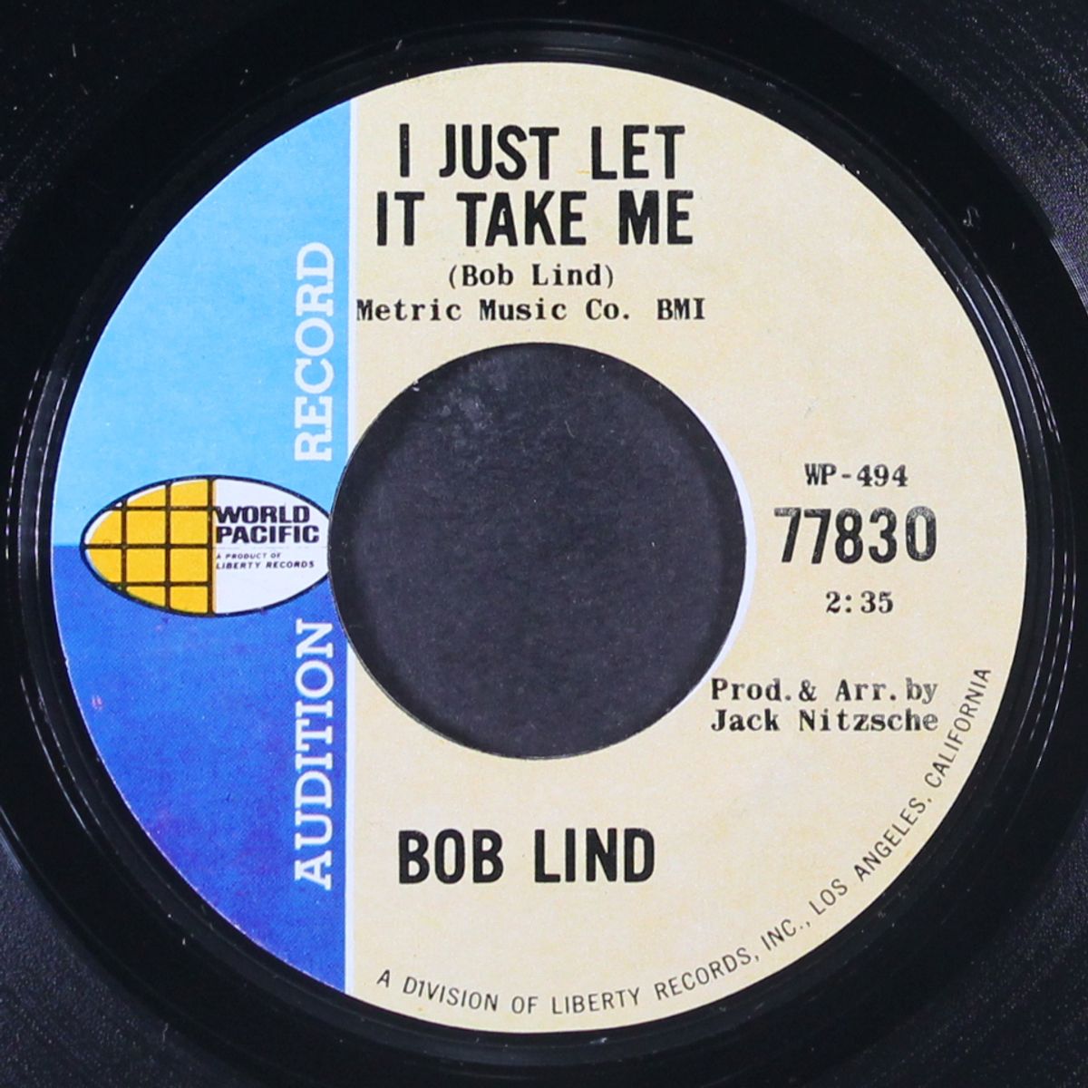 i just let it take me / we've never spoken by BOB LIND