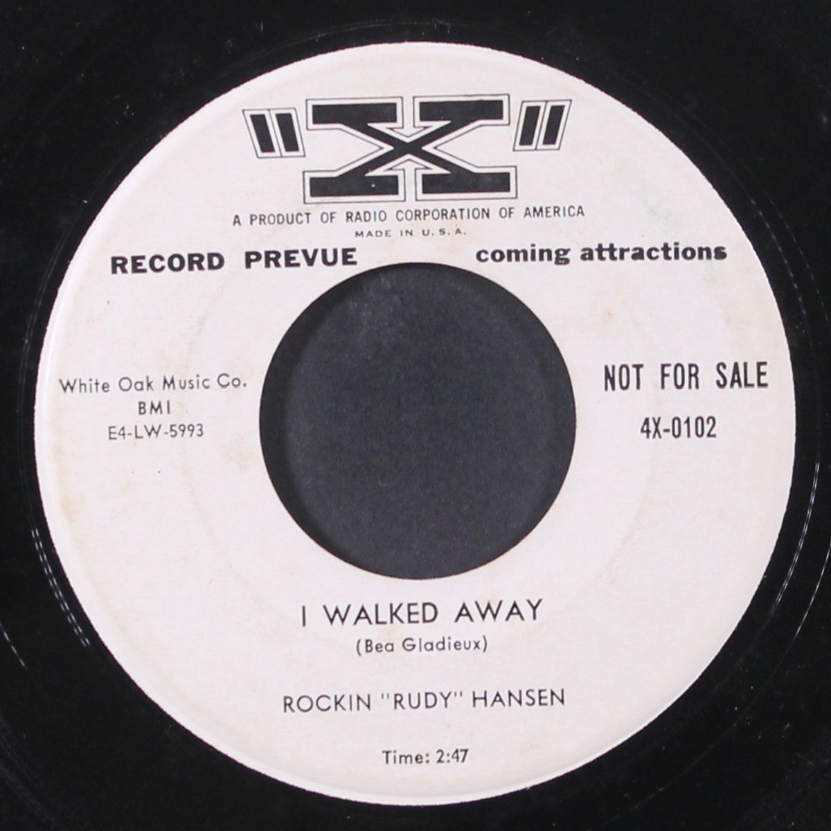 the mambo queen / i walked away by ROCKIN' RUDY HANSEN