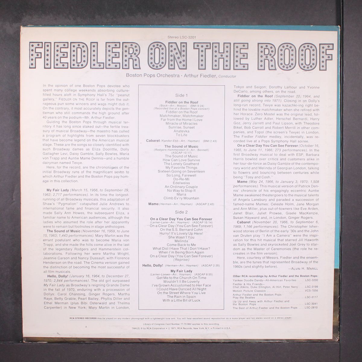 fiedler on the roof by ARTHUR FIEDLER & BOSTON POPS
