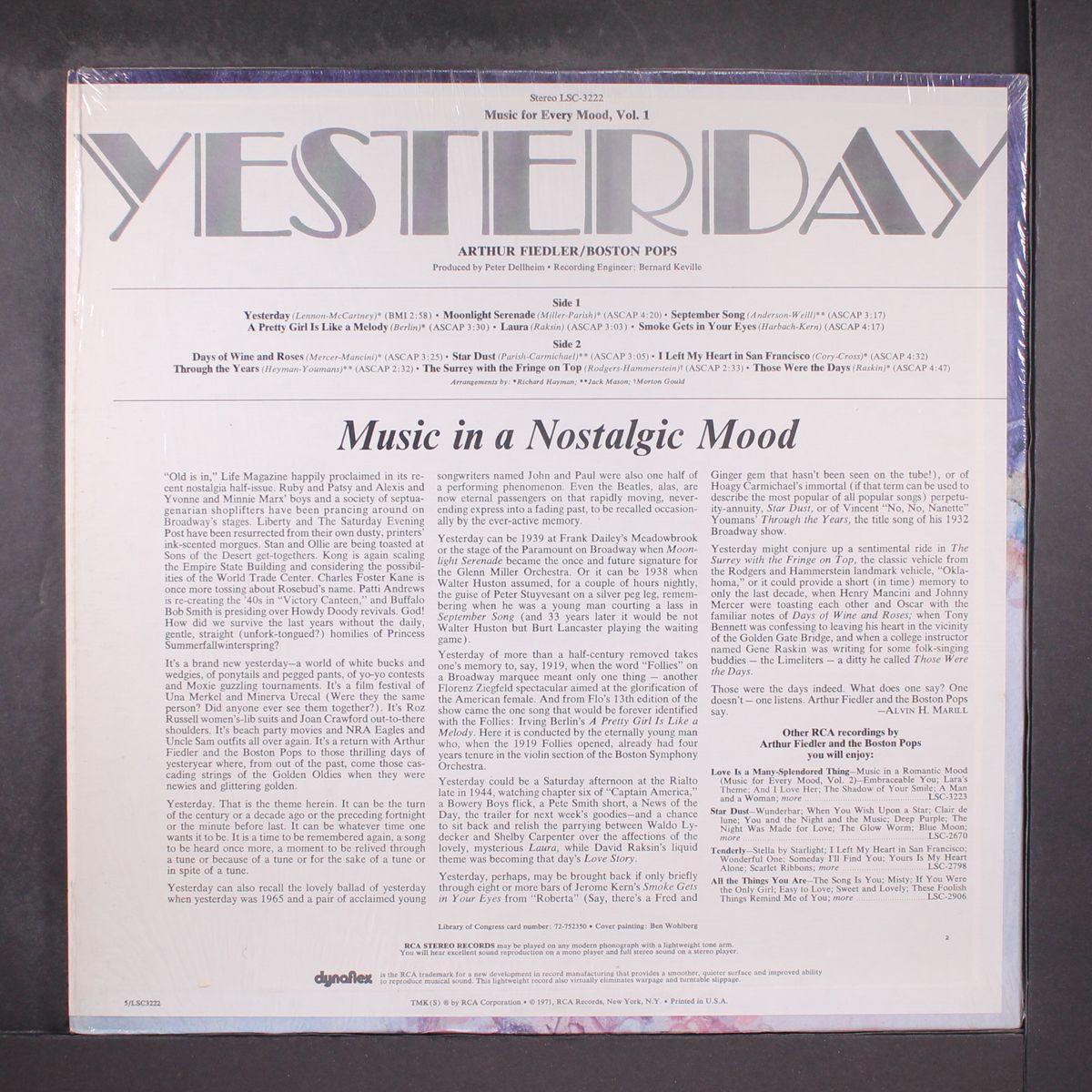 yesterday by ARTHUR FIEDLER & BOSTON POPS