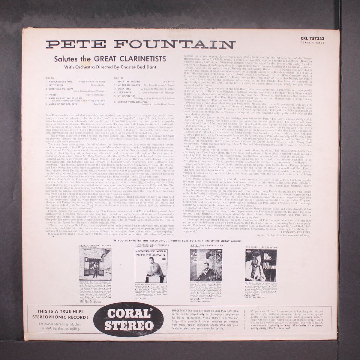 salutes the great clarinetists by PETE FOUNTAIN