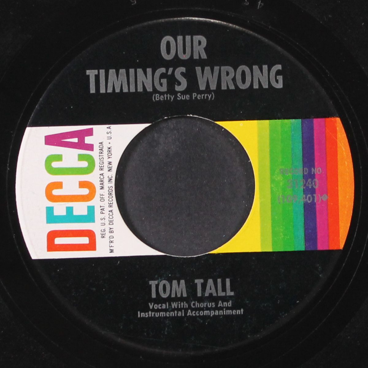 our timing's wrong / you call everybody darlin' by TOM TALL
